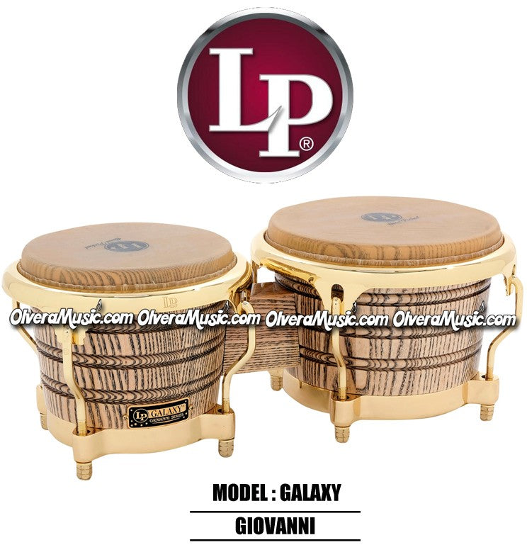 LP Galaxy Giovanni Wood Bongos- Natural/Gold Tone – Olvera Music