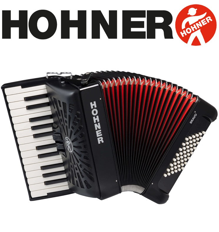 HOHNER MOD. Bravo II 48 Acordeón de teclas - Negro – Olvera Music