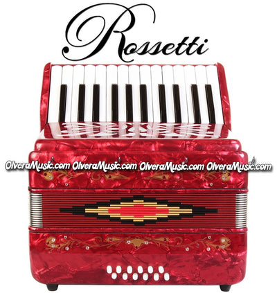 ROSSETTI Piano Accordion 12-Bass / 25-Key - Red
