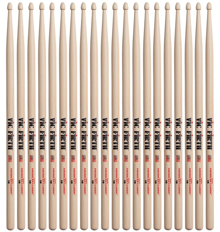 VIC FIRTH American Classic Wood Tip Drumsticks - 5B