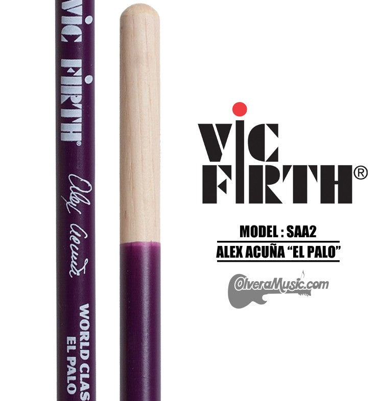 VIC FIRTH World Classic Signature Series Alex Acuña "El Palo" Timbale Sticks - Salsa