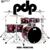 PDP "Concept Series" 7-Piece Maple Shell Pack - Red to Black Fade Lacquer