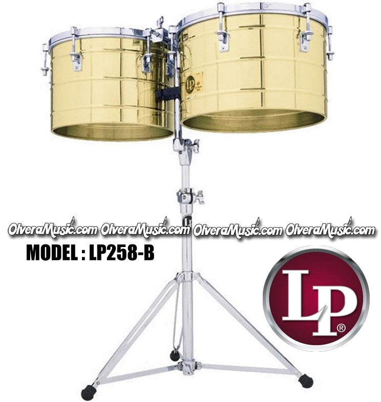 LP Thunder Tito Puente Timbales 15" & 16" Extra Deep Shells - Brass Finish