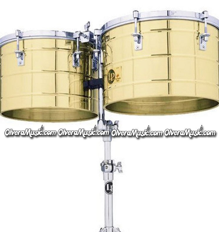 LP Thunder Tito Puente Timbales 15" & 16" Extra Deep Shells - Brass Finish