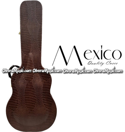 MEXICO Hard Shell Bajo Quinto Case - Brown